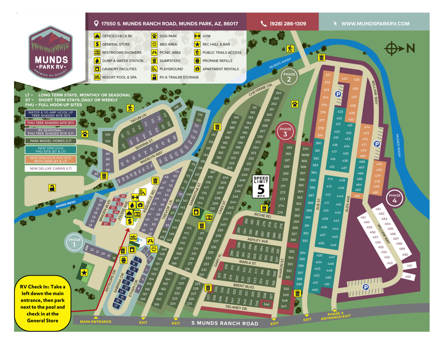 Munds Park RV Resort Map